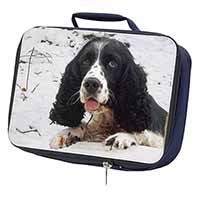 Blue Roan (Black+White) Cocker Spaniel Navy Insulated School Lunch Box/Picnic Ba