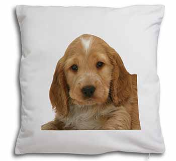 Cocker Spaniel Soft White Velvet Feel Scatter Cushion