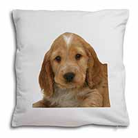 Cocker Spaniel Soft White Velvet Feel Scatter Cushion