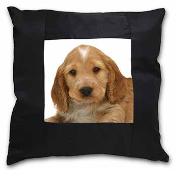 Cocker Spaniel Black Satin Feel Scatter Cushion