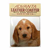 Cocker Spaniel Single Leather Photo Coaster