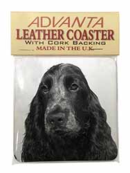 Blue Roan Cocker Spaniel Dog Single Leather Photo Coaster