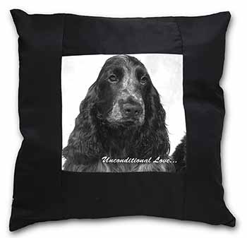 Cocker Spaniels with Love Black Satin Feel Scatter Cushion