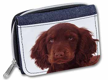 Chocolate Spaniel Puppy Unisex Denim Purse Wallet