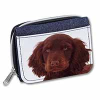 Chocolate Spaniel Puppy Unisex Denim Purse Wallet