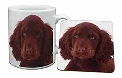 Chocolate Spaniel Puppy Mug and Coaster Set