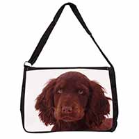 Chocolate Spaniel Puppy Large Black Laptop Shoulder Bag School/College