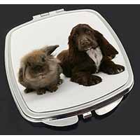 Cute Cocker Spaniel Dog and Rabbit Make-Up Compact Mirror
