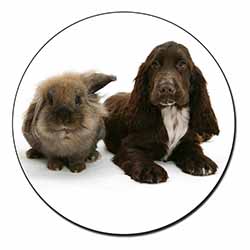 Cute Cocker Spaniel Dog and Rabbit Fridge Magnet Printed Full Colour