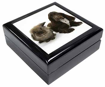 Cute Cocker Spaniel Dog and Rabbit Keepsake/Jewellery Box