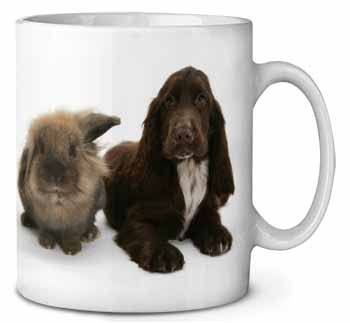 Cute Cocker Spaniel Dog and Rabbit Ceramic 10oz Coffee Mug/Tea Cup