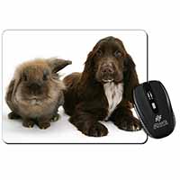 Cute Cocker Spaniel Dog and Rabbit Computer Mouse Mat