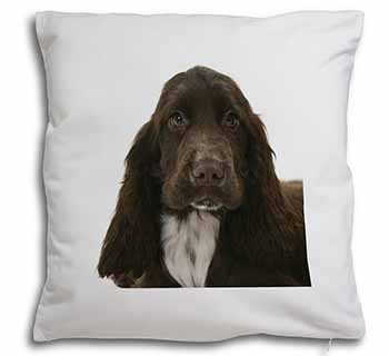 Chocolate Cocker Spaniel Dog Soft White Velvet Feel Scatter Cushion