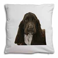 Chocolate Cocker Spaniel Dog Soft White Velvet Feel Scatter Cushion