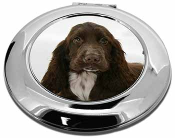 Chocolate Cocker Spaniel Dog Make-Up Round Compact Mirror