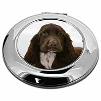 Chocolate Cocker Spaniel Dog Make-Up Round Compact Mirror