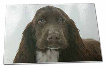 Large Glass Cutting Chopping Board Chocolate Cocker Spaniel Dog