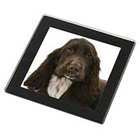 Chocolate Cocker Spaniel Dog Black Rim High Quality Glass Coaster