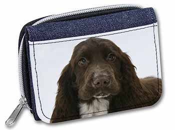 Chocolate Cocker Spaniel Dog Unisex Denim Purse Wallet