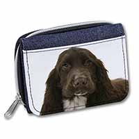 Chocolate Cocker Spaniel Dog Unisex Denim Purse Wallet