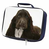 Chocolate Cocker Spaniel Dog Navy Insulated School Lunch Box/Picnic Bag