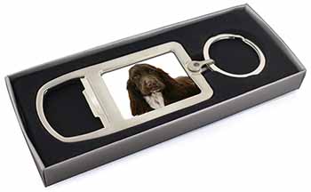 Chocolate Cocker Spaniel Dog Chrome Metal Bottle Opener Keyring in Box