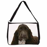 Chocolate Cocker Spaniel Dog Large Black Laptop Shoulder Bag School/College