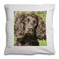 Chocolate Cocker Spaniel Dog Soft White Velvet Feel Scatter Cushion
