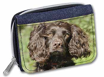 Chocolate Cocker Spaniel Dog Unisex Denim Purse Wallet