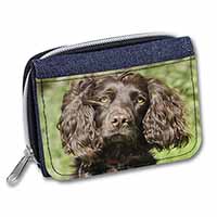 Chocolate Cocker Spaniel Dog Unisex Denim Purse Wallet