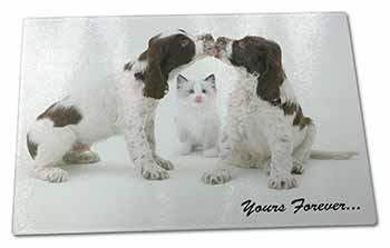 Large Glass Cutting Chopping Board Dogs and Cat 