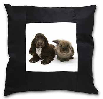 Cocker Spaniel Dog Black Satin Feel Scatter Cushion