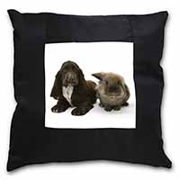 Cocker Spaniel Dog Black Satin Feel Scatter Cushion