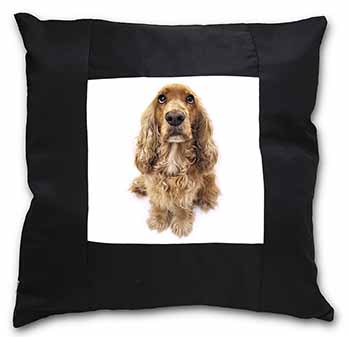 Cocker Spaniel Dog Black Satin Feel Scatter Cushion