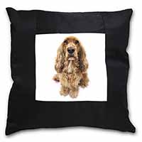 Cocker Spaniel Dog Black Satin Feel Scatter Cushion