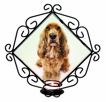 Cocker Spaniel Dog Wrought Iron Wall Art Candle Holder