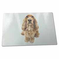 Large Glass Cutting Chopping Board Cocker Spaniel Dog