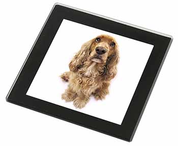 Cocker Spaniel Dog Black Rim High Quality Glass Coaster