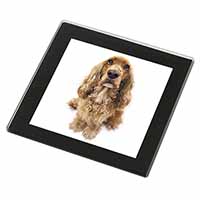 Cocker Spaniel Dog Black Rim High Quality Glass Coaster