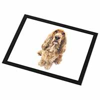 Cocker Spaniel Dog Black Rim High Quality Glass Placemat