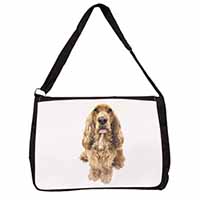 Cocker Spaniel Dog Large Black Laptop Shoulder Bag School/College