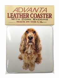 Cocker Spaniel Dog Single Leather Photo Coaster