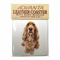 Cocker Spaniel Dog Single Leather Photo Coaster