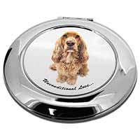 Gold Cocker Spaniel-With Love Make-Up Round Compact Mirror