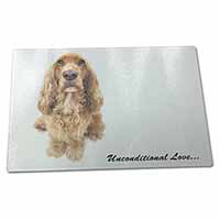 Large Glass Cutting Chopping Board Gold Cocker Spaniel-With Love