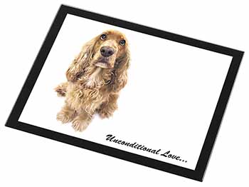 Gold Cocker Spaniel-With Love Black Rim High Quality Glass Placemat