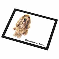 Gold Cocker Spaniel-With Love Black Rim High Quality Glass Placemat