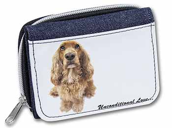 Gold Cocker Spaniel-With Love Unisex Denim Purse Wallet