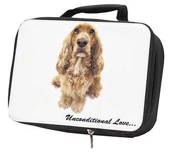 Gold Cocker Spaniel-With Love Black Insulated School Lunch Box/Picnic Bag