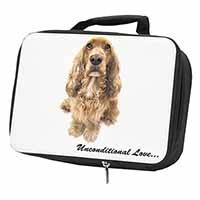 Gold Cocker Spaniel-With Love Black Insulated School Lunch Box/Picnic Bag